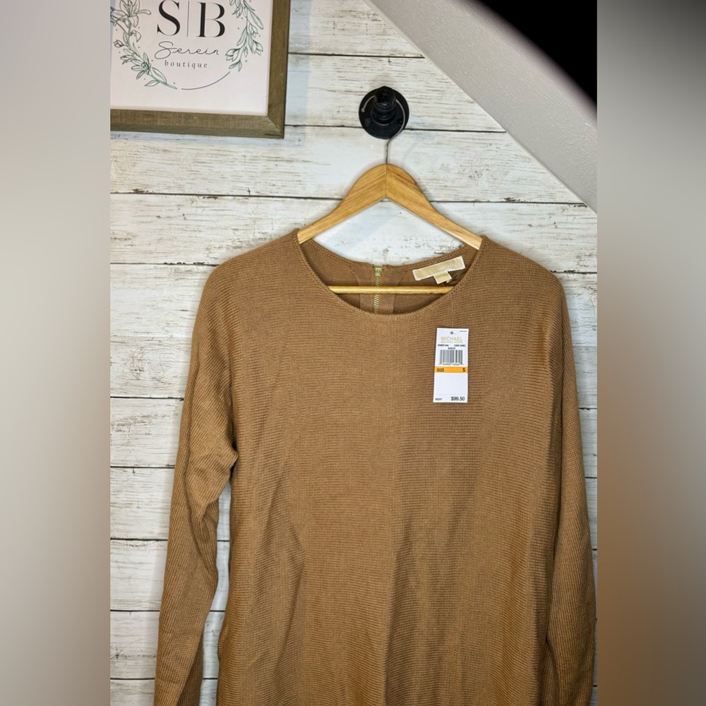 NWT Michael Kors small taupe sweater with zipper in back. New with tags!